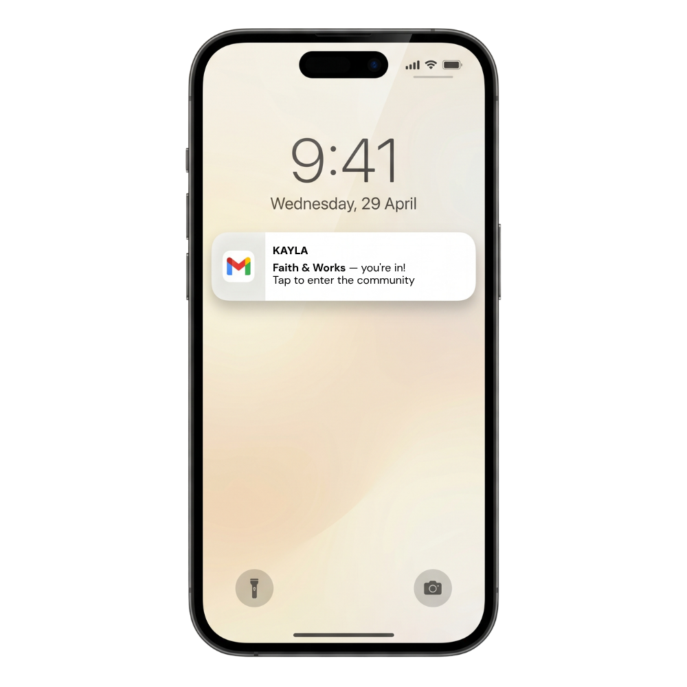 Phone showing the free download arriving in your inbox — click to claim it